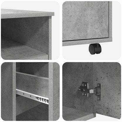 Scrivania con Ruote con cassetto Grigio cemento 91 x 50 x 77 cm | homemem39
