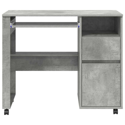 Scrivania con Ruote con cassetto Grigio cemento 91 x 50 x 77 cm | homemem39