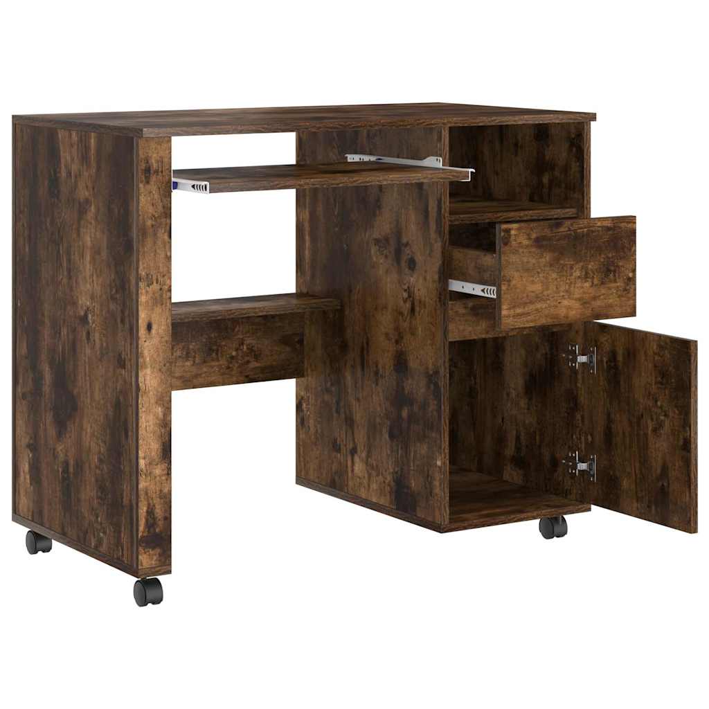 Scrivania con Ruote con cassetto Rovere fumé 91 x 50 x 77 cm | homemem39