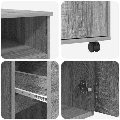 Scrivania con Ruote con cassetto Grigio Sonoma 91 x 50 x 77 cm | homemem39