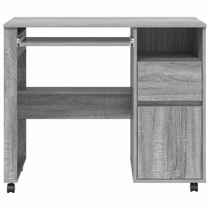 Scrivania con Ruote con cassetto Grigio Sonoma 91 x 50 x 77 cm | homemem39