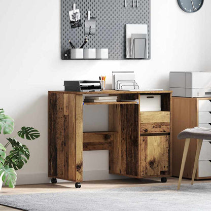 Scrivania con Ruote con cassetto Legno vecchio 91 x 50 x 77 cm | homemem39