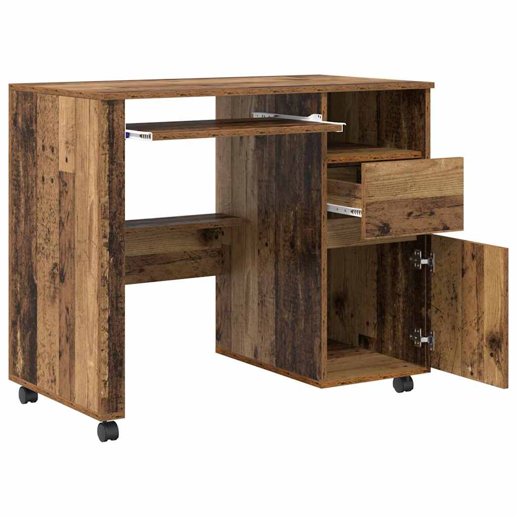 Scrivania con Ruote con cassetto Legno vecchio 91 x 50 x 77 cm | homemem39