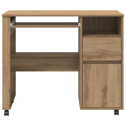 Scrivania con Ruote Rovere artigianale 91 x 50 x 77 cm | homemem39