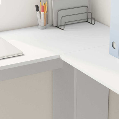 Scrivania Angolare con Storage Bianco 140 x 113.5 x 75 cm