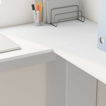Scrivania ad angolo con lo scaffale Bianco 140 x 113,5 x 75 cm | homemem39