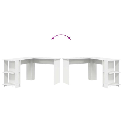 Scrivania Angolare con Storage Bianco 140 x 113.5 x 75 cm