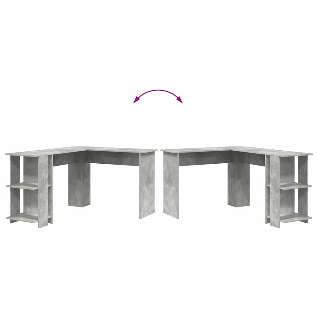 Scrivania ad angolo Grigio cemento 140 x 113,5 x 75 cm | homemem39