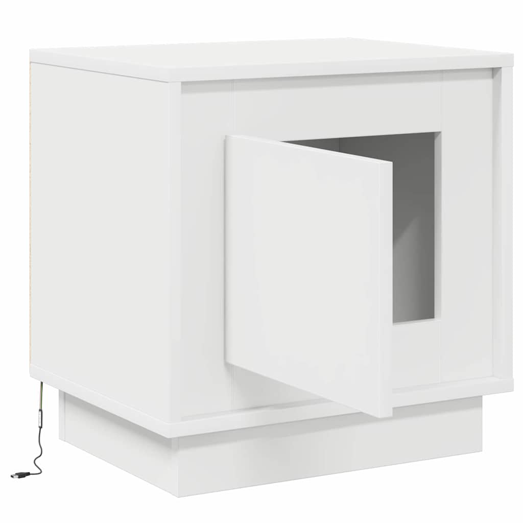 Armadio da Notte con Bianco 44 x 34.5 x 45 cm Legno multistrato