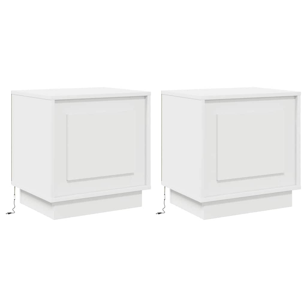 Armadio da Notte con 2 pcs Bianco 44 x 34.5 x 45 cm