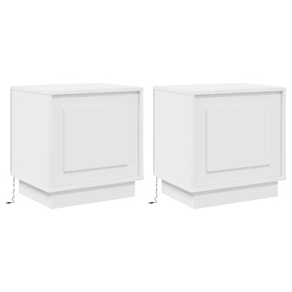 Armadio da Notte con 2 pcs Bianco 44 x 34.5 x 45 cm