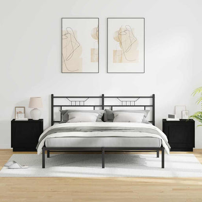 Armadio da Notte 2 pcs Nero 44 x 34.5 x 45 cm Legno multistrato