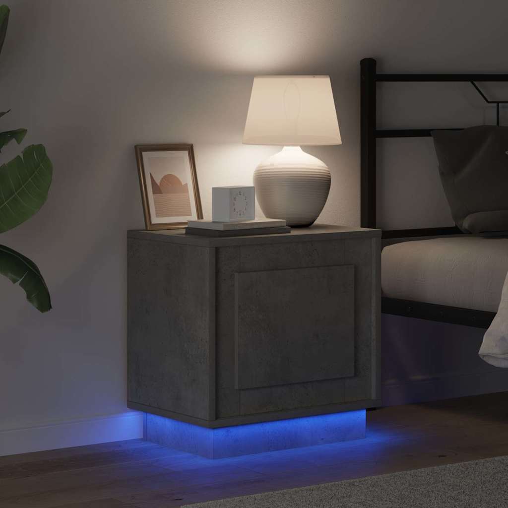 Armadio da Notte con Grigio cemento 44 x 34.5 x 45 cm