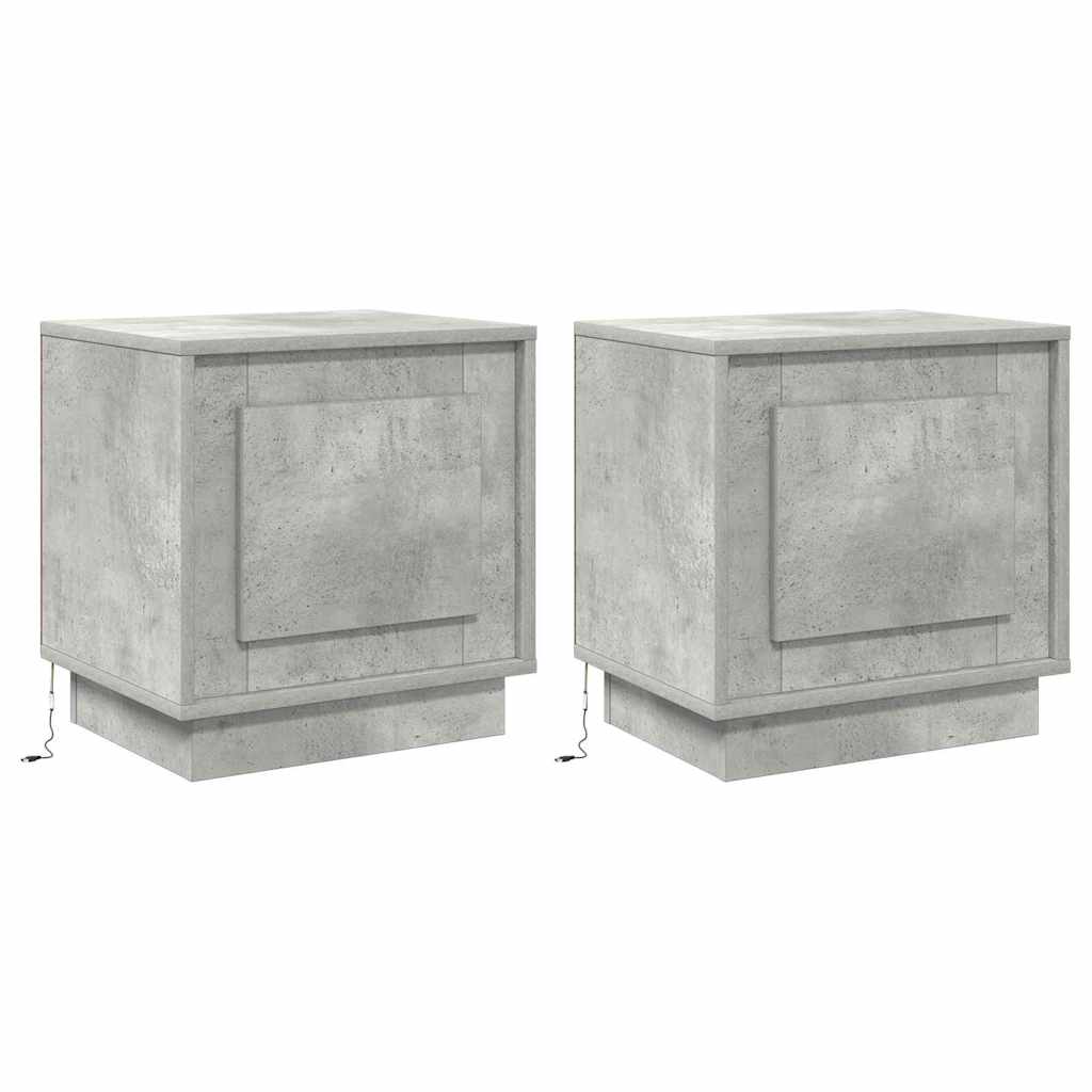 Armadio da Notte con 2 pcs Grigio cemento 44 x 34.5 x 45 cm