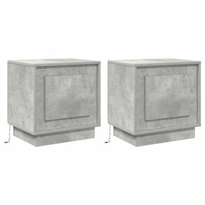 Armadio da Notte con 2 pcs Grigio cemento 44 x 34.5 x 45 cm