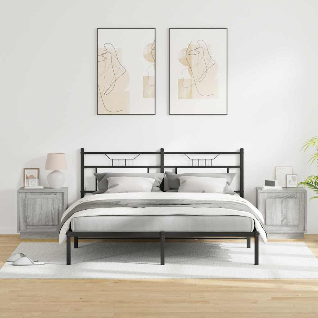 Armadio da Notte con 2 pcs Grigio 44 x 34.5 x 45 cm