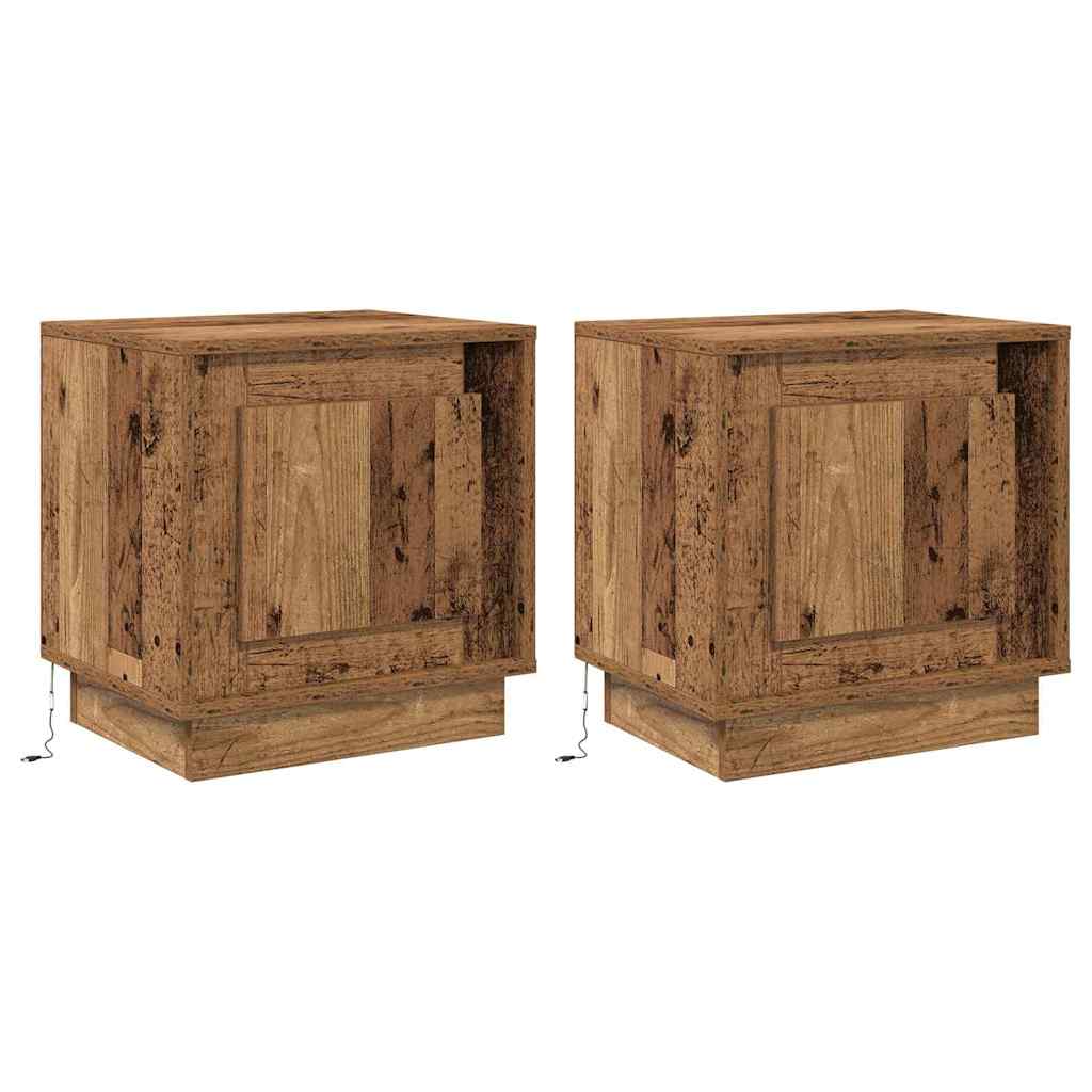 Armadio da Notte con 2 pcs Legno vecchio 44 x 34.5 x 45 cm