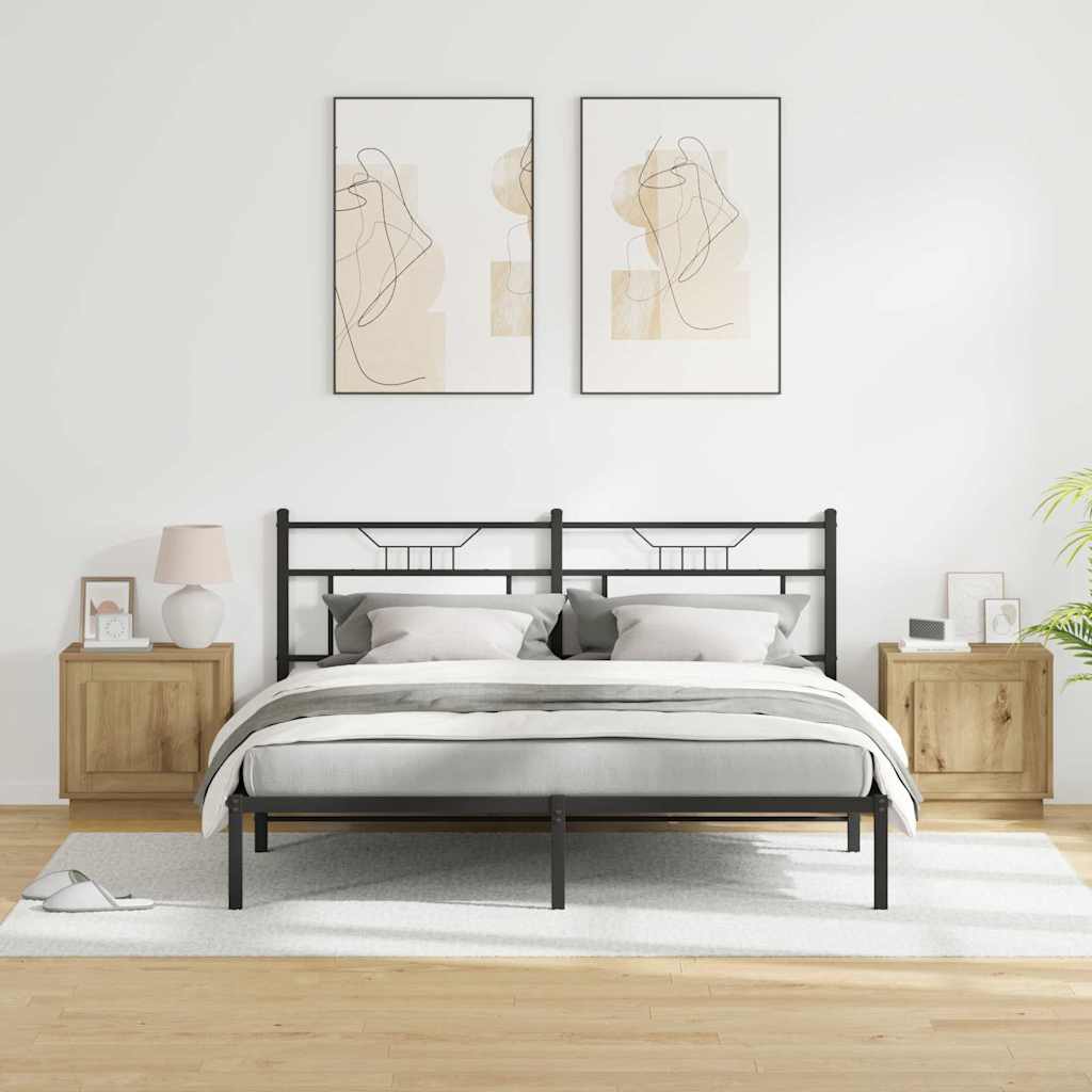 Armadio da Notte con 2 pcs rovere artigianale 44 x 34.5 x 45 cm