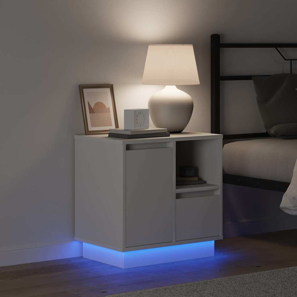 Armadio da Notte con cassetto 2 pcs Bianco 50 x 34.5 x 50 cm.