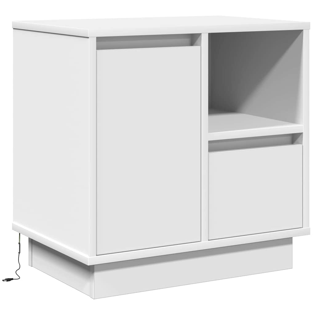 Armadio da Notte con cassetto 2 pcs Bianco 50 x 34.5 x 50 cm.