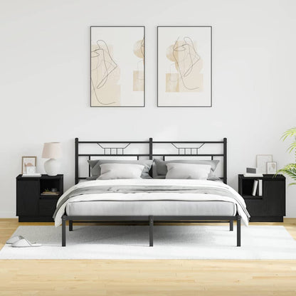 Armadio da Notte con cassetto con 2 pcs Nero 50 x 34.5 x 50 cm.