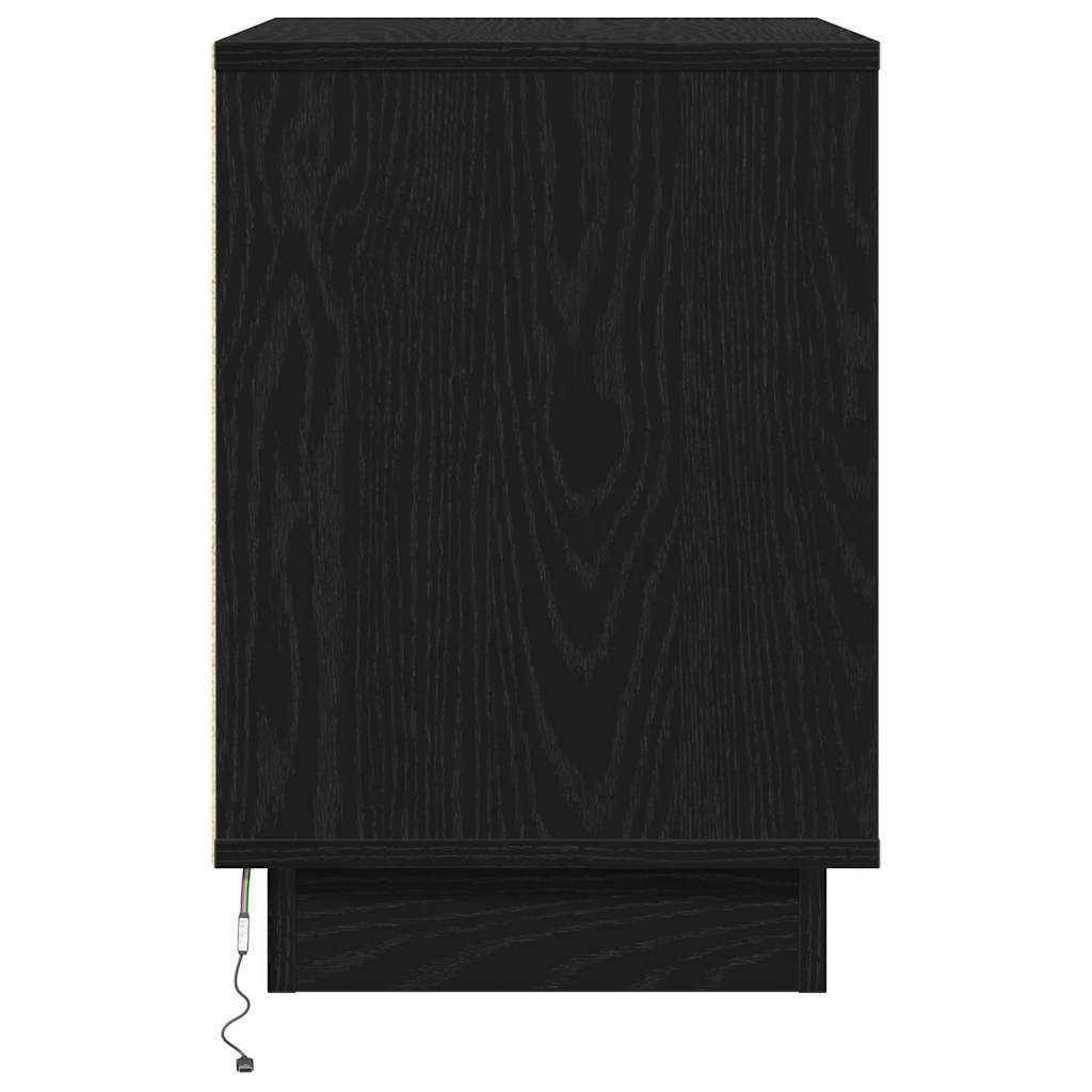 Armadio da Notte con cassetto con 2 pcs Nero 50 x 34.5 x 50 cm.