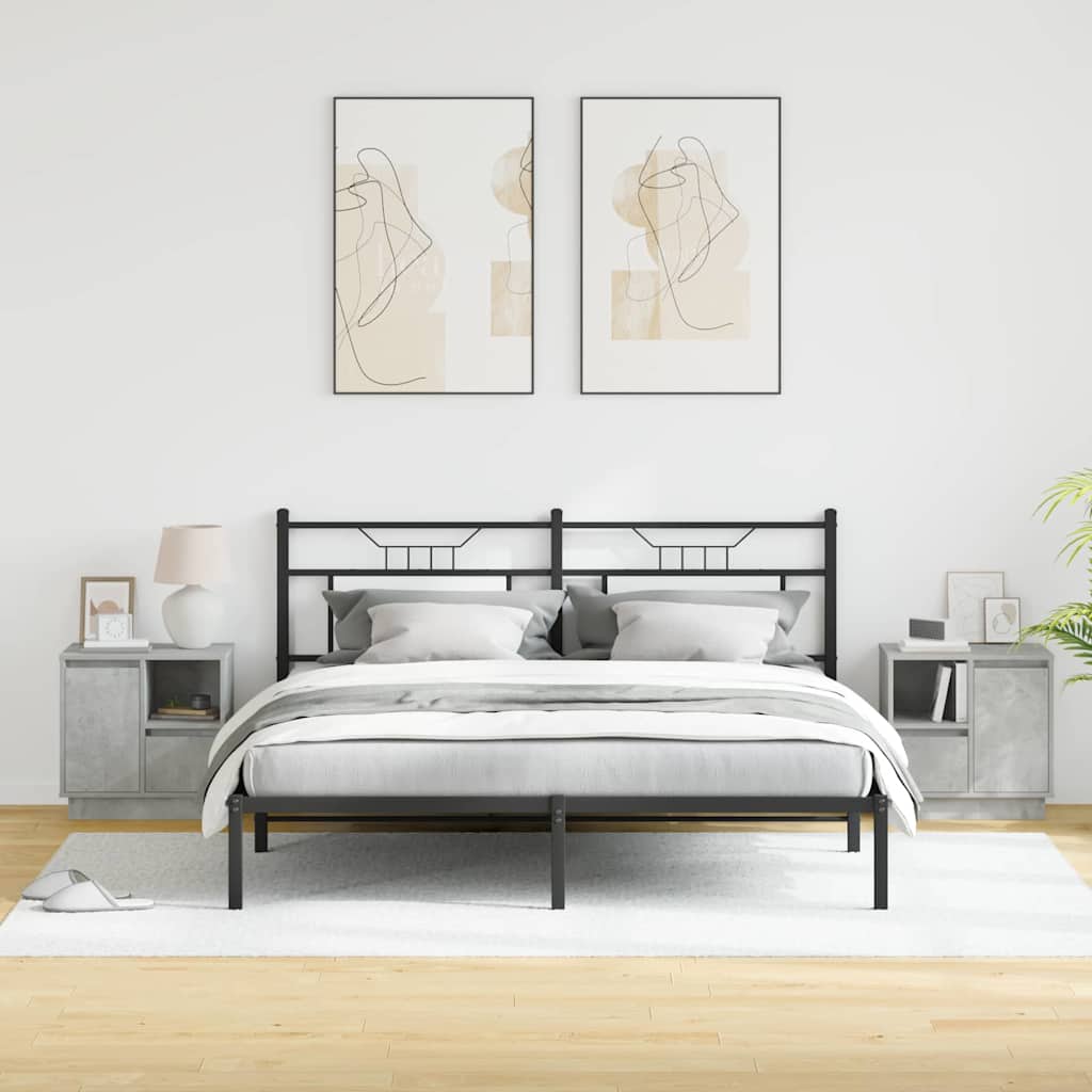 Armadio da Notte con 2 pcs Grigio cemento 50 x 34.5 x 50 cm.