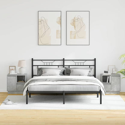 Armadio da Notte con 2 pcs Grigio cemento 50 x 34.5 x 50 cm.