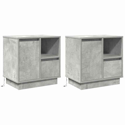 Armadio da Notte con 2 pcs Grigio cemento 50 x 34.5 x 50 cm.