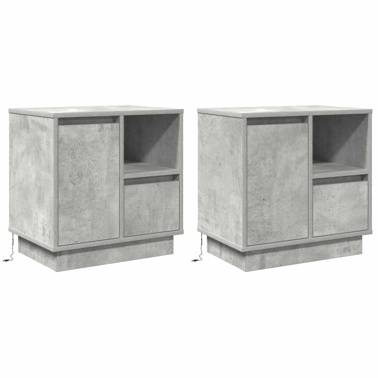 Armadio da Notte 2 pcs Grigio cemento 50 x 34,5 x 50 cm.