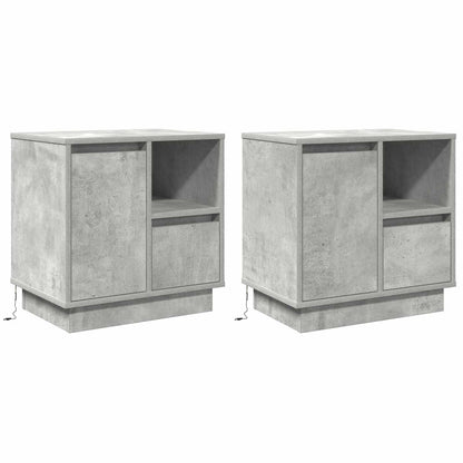 Armadio da Notte 2 pcs Grigio cemento 50 x 34,5 x 50 cm.