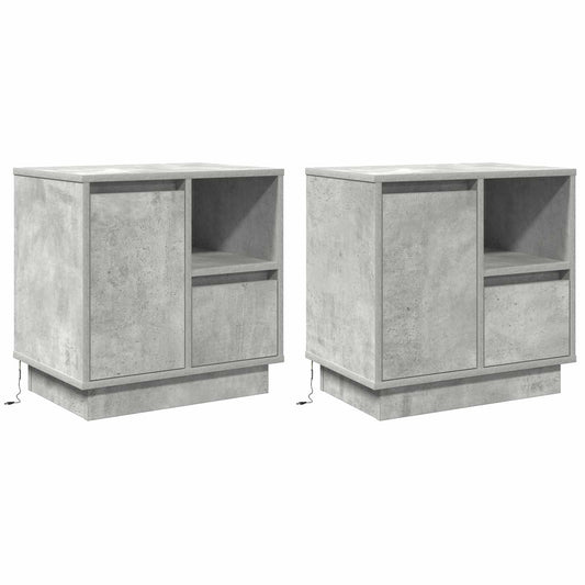 Armadio da Notte 2 pcs Grigio cemento 50 x 34,5 x 50 cm.