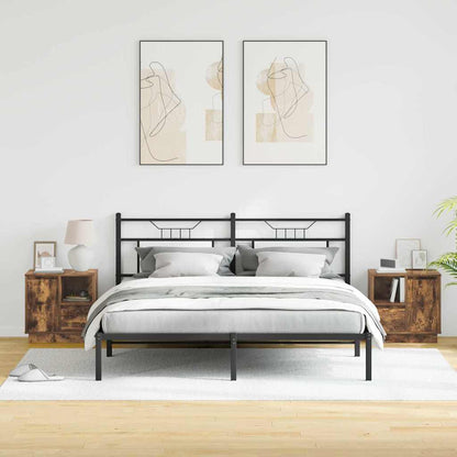 Armadio da Notte con 2 pcs Rovere fumo 50 x 34.5 x 50 cm.