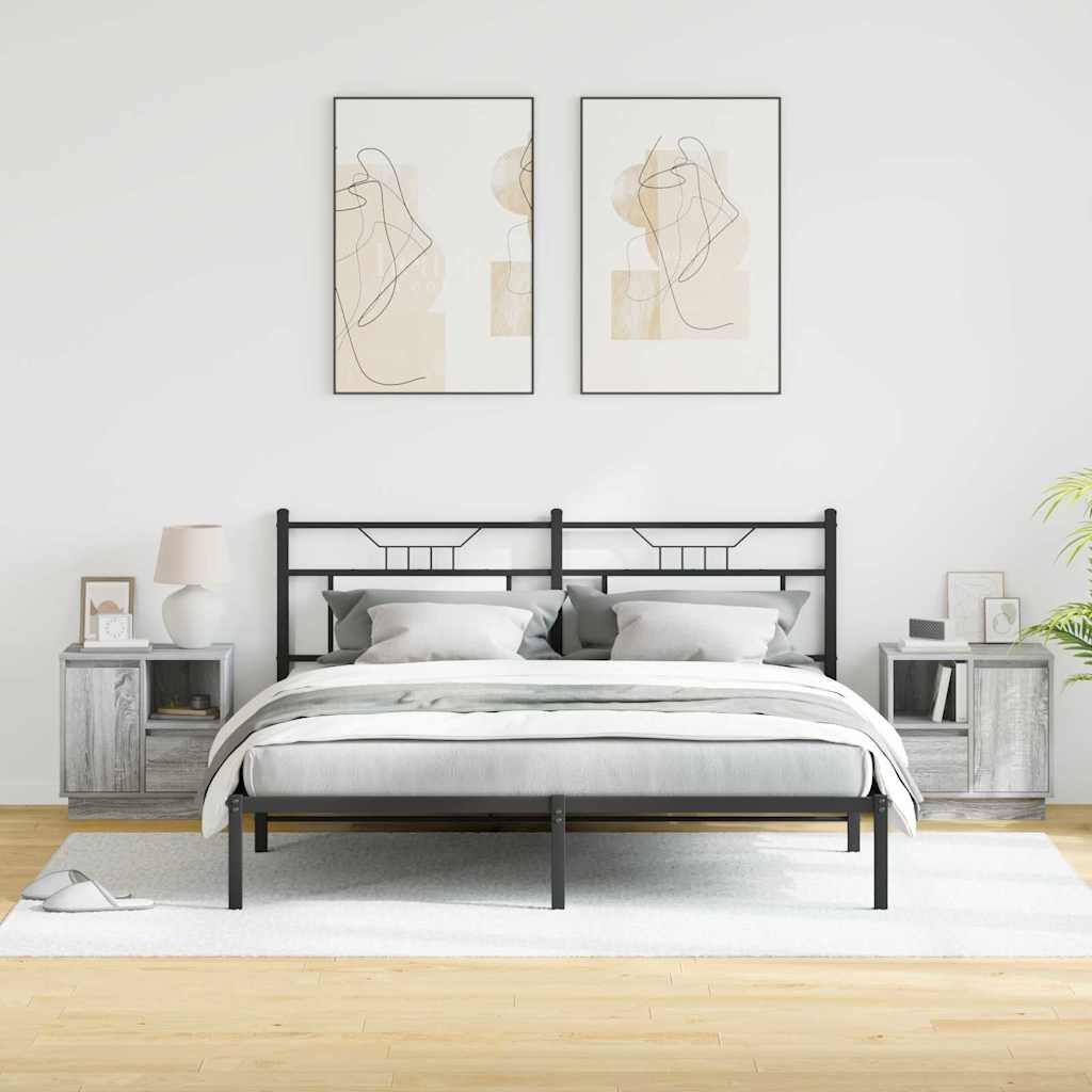 Armadio da Notte con cassetto 2 pcs Grigio 50 x 34.5 x 50 cm.