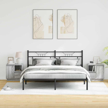 Armadio da Notte con cassetto 2 pcs Grigio 50 x 34.5 x 50 cm.