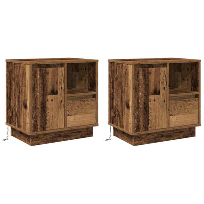Armadio da Notte con 2 pcs Legno vecchio 50 x 34.5 x 50 cm.