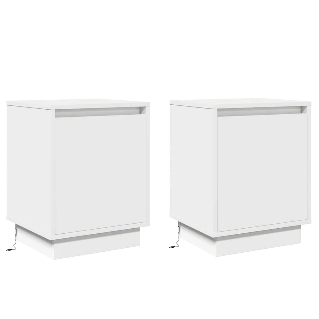 Armadio da Notte con 2 pcs Bianco 39 x 34.5 x 50 cm