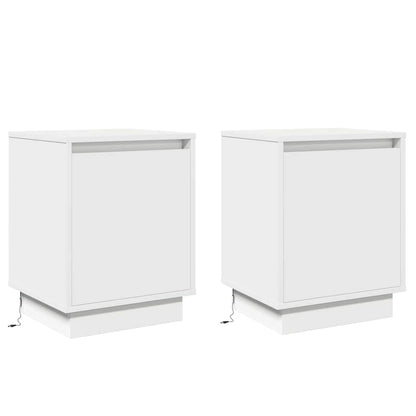 Armadio da Notte con 2 pcs Bianco 39 x 34.5 x 50 cm