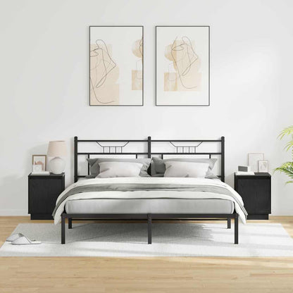 Armadio da Notte 2 pcs Nero 39 x 34.5 x 50 cm Legno multistrato