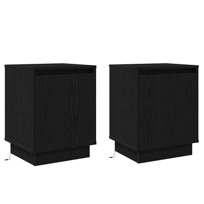 Armadio da Notte 2 pcs Nero 39 x 34.5 x 50 cm Legno multistrato