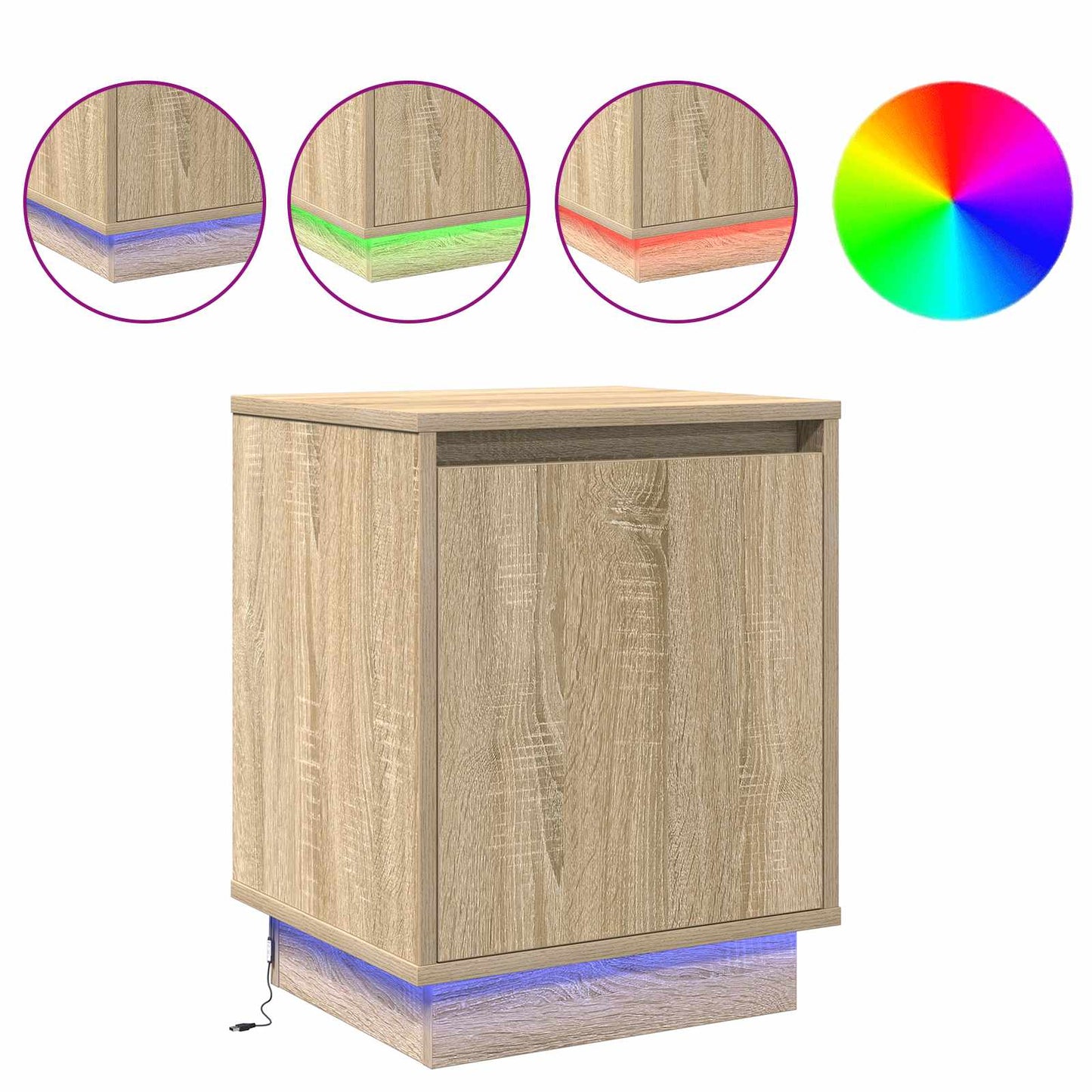 Armadio da Notte Rovere Sonoma 39 x 34,5 x 50 cm