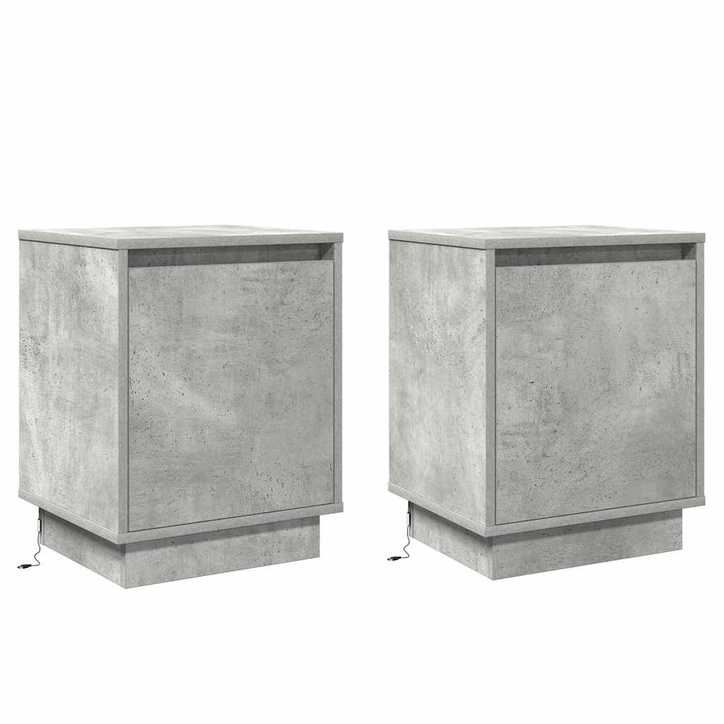 Armadio da Notte con 2 pcs Grigio cemento 39 x 34.5 x 50 cm