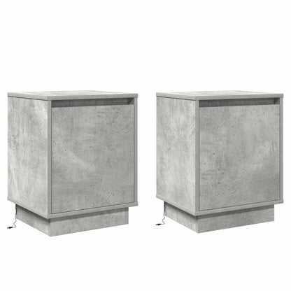 Armadio da Notte con 2 pcs Grigio cemento 39 x 34.5 x 50 cm