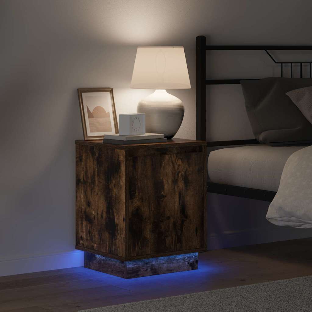 Armadio da Notte con Rovere fumo 39 x 34.5 x 50 cm