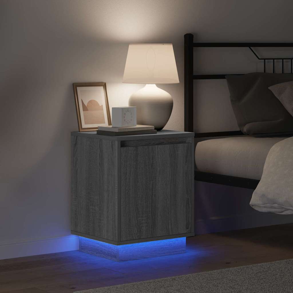 Armadio da Notte con Grigio 39 x 34.5 x 50 cm Legno multistrato