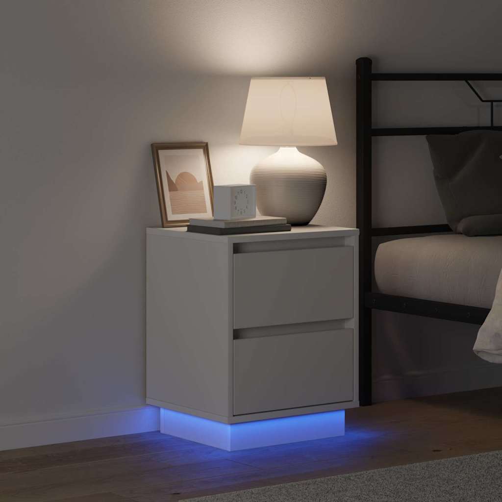 Armadio da Notte con cassetto 2 pcs Bianco 39 x 34.5 x 50 cm