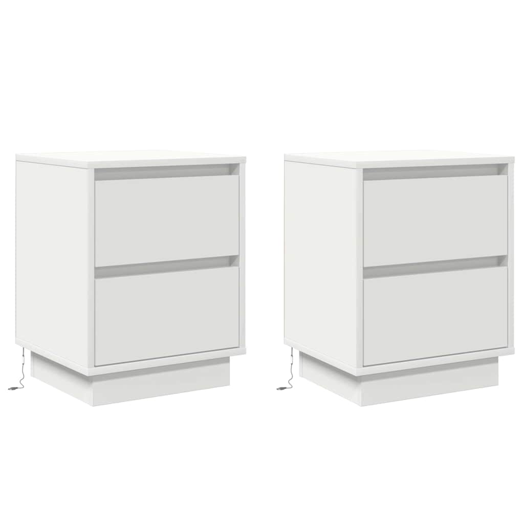 Armadio da Notte con cassetto 2 pcs Bianco 39 x 34.5 x 50 cm
