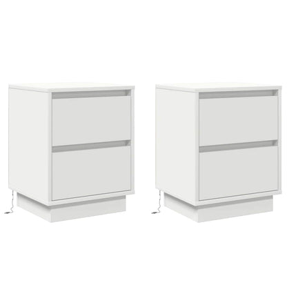Armadio da Notte con cassetto 2 pcs Bianco 39 x 34.5 x 50 cm