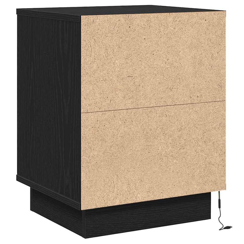 Armadio da Notte con cassetto Rovere Nero 39 x 34,5 x 50 cm | homemem39