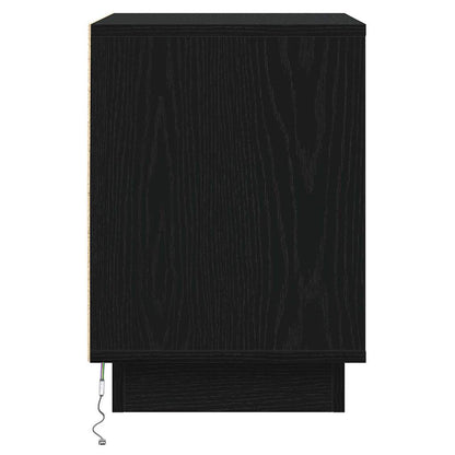Armadio da Notte con cassetto Rovere Nero 39 x 34,5 x 50 cm